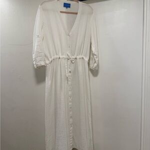 Alice Walk Cotton Gauze Button Up Dress